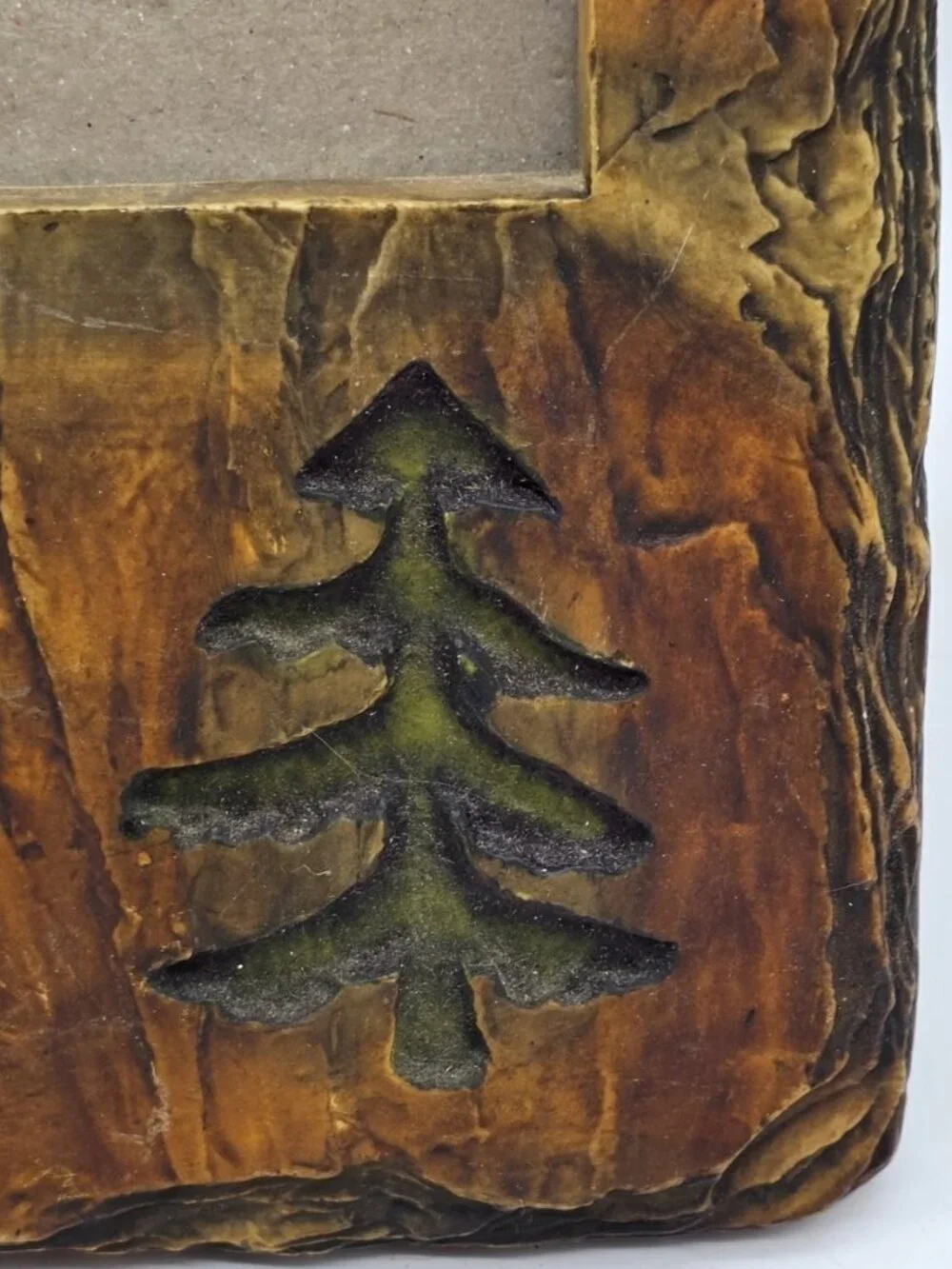 Rustic Wooden Picture Frame With Pine Trees Forest Cabin Handmade In Phillipines